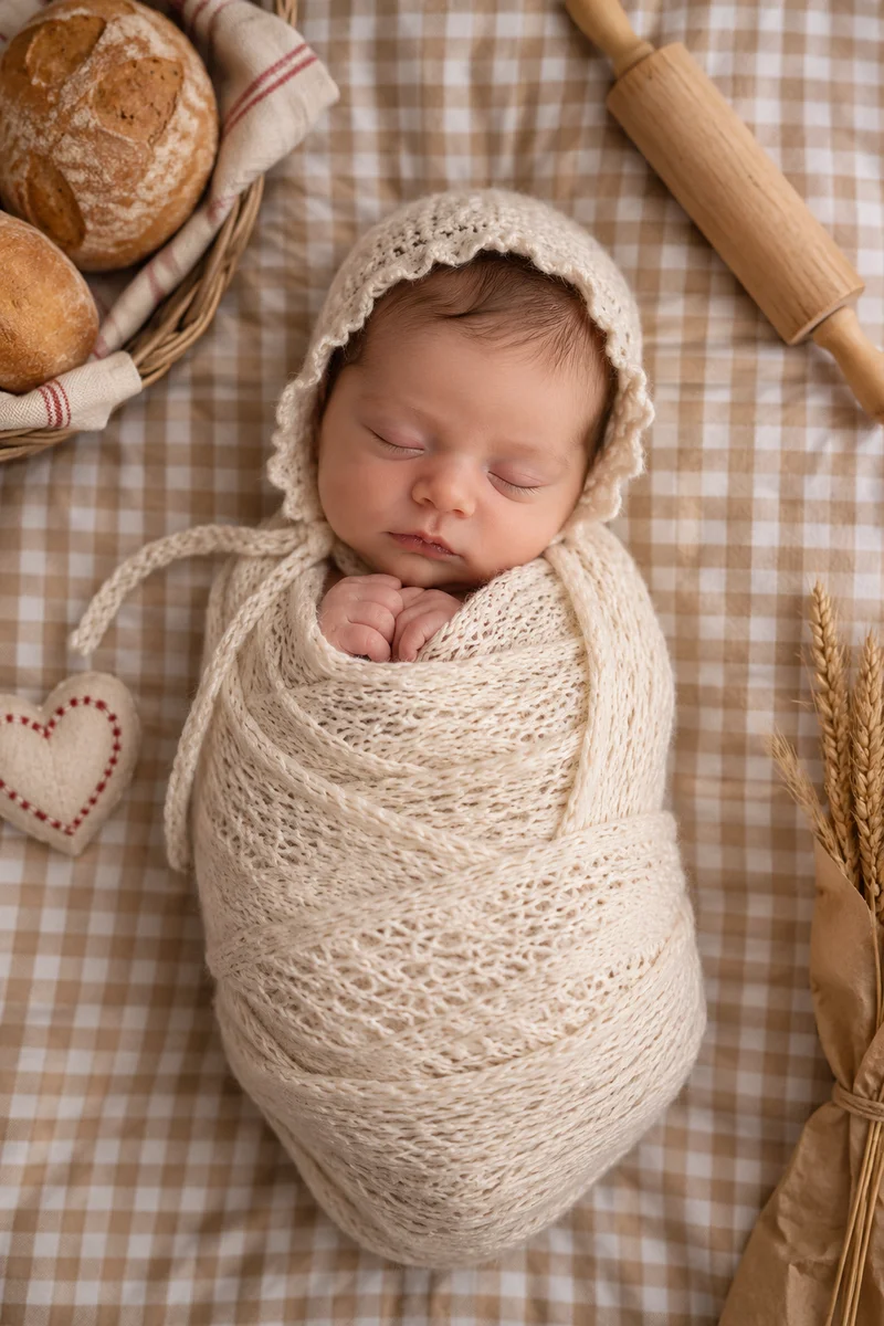 Newborn portrait — Little Baker theme