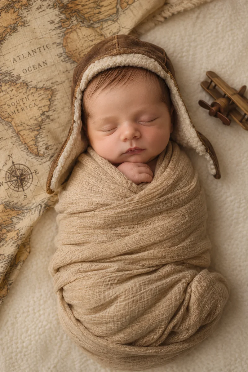 Newborn portrait — Vintage Pilot theme
