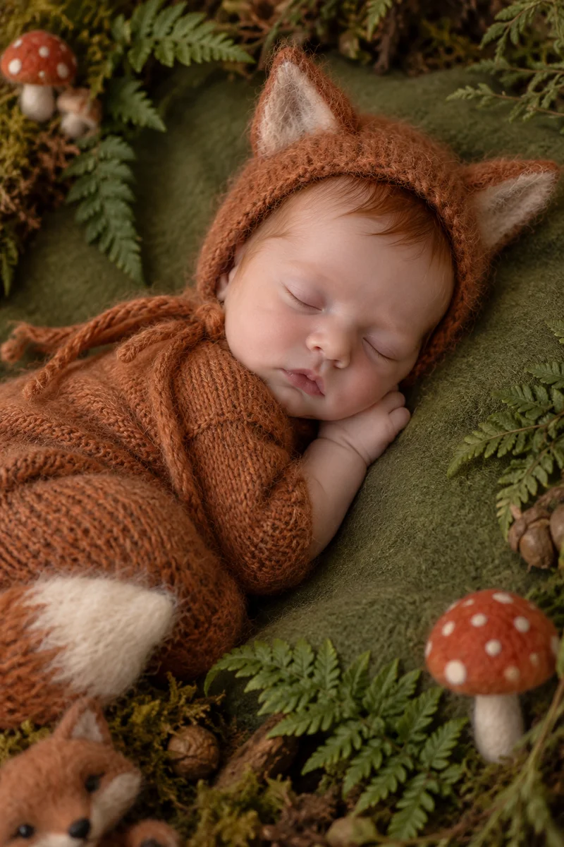 Newborn portrait — Woodland Friend theme